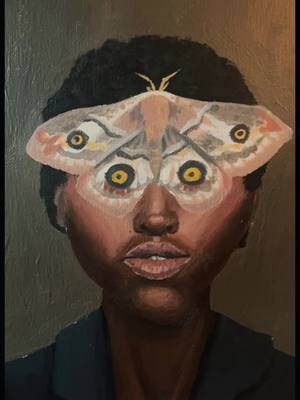 A post by @shell.bee.027 on TikTok caption: 👀                                                                  #arttok #painting #acrylic #portrait #moth #eyes