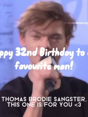 A post by @simpfortommysangster on TikTok caption: HAPPY BIRTHDAY MY LOVE <3 || I CANT BELIEVE YOU’RE 32 YEARS OLD TOMMY! NOT GONNA LIE YOU STILL LOOK LIKE A 5 YEAR OLD! || HAVE AN AMAZING DAY! I LOVE YOU 🥳💞 || #thomasbrodiesangtser #tbs #newt #themazerunner #bennywatts #thequeensgambit #thomassangster #thomasbrodiesangster #fypシ #foryou