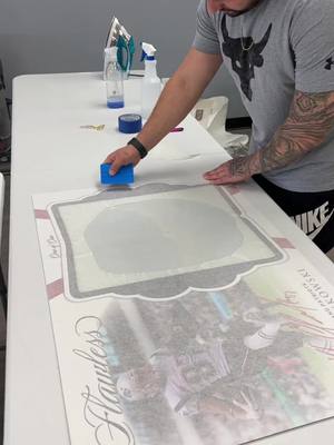 A post by @fearless_sportscards on TikTok caption: Explanation video of our custom vinyl wrapped jersey frames! #fyp #fypシ #gronkowski #lcs #eastgranbyct #sportscards #nfl