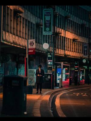 A post by @retro_manni on TikTok caption: Painting a cyberpunk city from a reference photograph by Tom Parkins. #cyberpunk #cityshots #birminghamuk #citykillerz #neonlights #streetphotography #digitalpainter