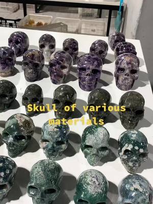 A post by @boss_crystal_gemstones on TikTok caption: The new skulls have arrived !!!!!!#Crystal