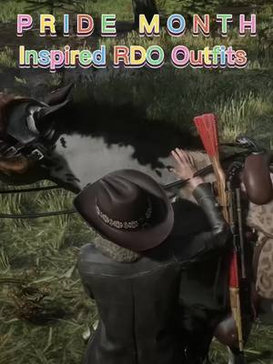 A post by @magarark on TikTok caption: I know it’s not pride month yet buut here’s a few ideas! 💃 #rdo #rdr2 #rdr #reddeadredemtion2 #reddeadonline #rdr2online #rdooutfits #pridemonth #pride2022🏳️‍🌈