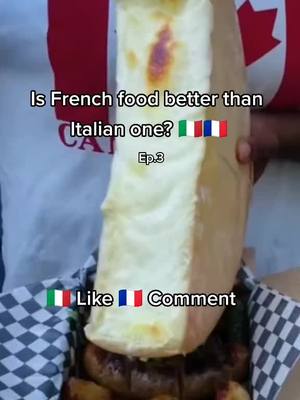 A post by @foodclipz3 on TikTok caption: Is French #food better than Italian one? 🇮🇹🇫🇷 ep.3 #fyp #fypシ #pizza #pizza #france #italy #trend #FoodLover#Foodie