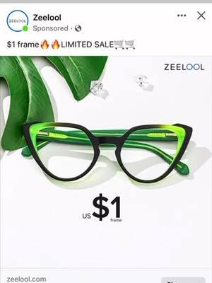 A post by @aka.jaylo on TikTok caption: Another #dollarframe valid today May 25th only!! Link in the bio #fy #fypage #zeelool #eyeglasses #neongreen #Summer #fun