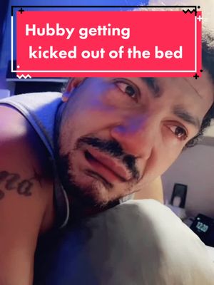 A post by @aka.jaylo on TikTok caption: Hubby getting kicked out to the "hot room" got him so sad... 🔥 #hubbyprank #sadfilter #hilarious #hotroom