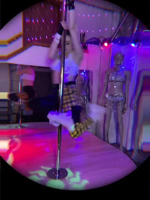 A post by @jvvixen on TikTok caption: Follow the backup @viragojersey #fisheyelense #fisheye #strippatok #pole #jerseyvirago #seattle #seattlefashion #hottopic #dollskill #privateclub #nightclub