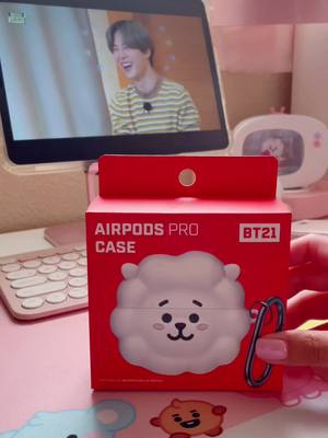 A post by @pinkhime702 on TikTok caption: Such a cute case 😍 #bt21 #linefriends #btsarmy #bts_official_bighit #bts #airpodspro #airpodscase #rj #bt21rj #foryoupage #fypシ #xyzbca #kawaii #kawaiiaesthetic