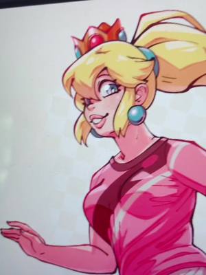 A post by @juwshi on TikTok caption: Princess Peach is ready for Battle League! 🍑🙈 #mariostrikers #princesspeach #artistsoftiktok