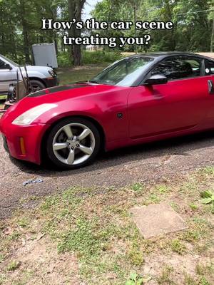 A post by @literallyjustjstin on TikTok caption: Give me some ideas on what to upgrade first.. #carscene #350z #nissan #fyp