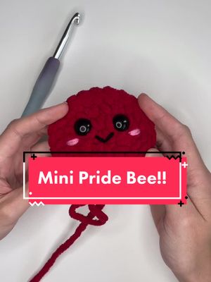 A post by @amis.by.amy on TikTok caption: This mini pride bee has been added to my Etsy shop along with other plushies! 10% of all pride bee sales will be donated to the Trevor Project #crochet #Pride #pridemonth