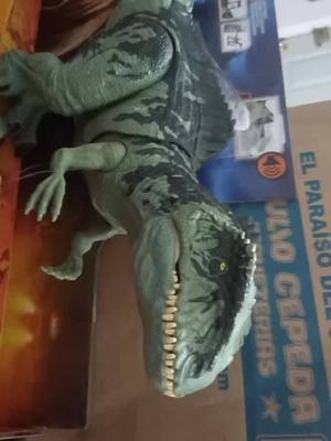 A post by @alexchiel_dino16 on TikTok caption: De mosle la bienvenida al giganotosaurus al parque #jurassicworlddominion #mattel