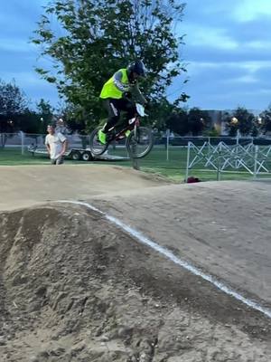 A post by @uncle_nic_bmx on TikTok caption: Doubling up. Almost there. Just a bit more lift. #upshawtrained #whatedrivesyou #driven #bmxcowboy #bmxlove