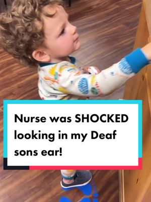 A post by @deaftimesthreeandme on TikTok caption: He wasn’t himself and was constantly crying. #deaf #hardofhearing #hearingloss #asl #signlanguage #deafkidsrock #mom #sahm #hearingaids #deafculture #tubes #audiology #earinfection #antibiotics #dad #doctor #pediatriciansoftiktok #nurse