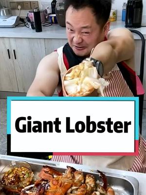 A post by @seafoodhack on TikTok caption: Giant Lobster! So hard to open #seafood #seafoodrecipe #EasyRecipe #lobster #asianfood #seafoodshow