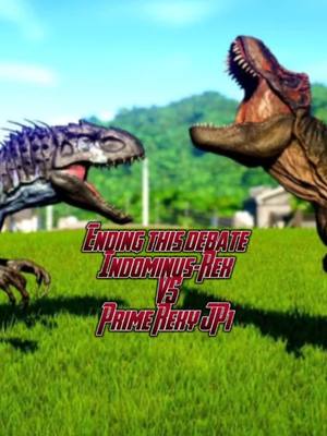 A post by @knightsky123456 on TikTok caption: #jurassicpark #jurassicworld #rexy #prime #vs #indominusrex #ending #this #debate #ze0sk