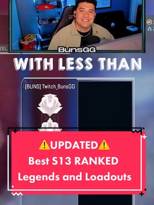 A post by @bunsgg on TikTok caption: ⚠️UPDATED⚠️S13 BEST Ranked Team Comps and Loadouts Guide ✅ #apexlegends #apexlegendsclips #apex