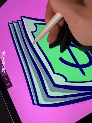 A post by @designical on TikTok caption: Quick little iPad drawing #fyp #drawing #viral #emoji #money #digitalart