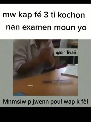 A post by @mrlucho462 on TikTok caption: mwen kap fe 3 ti kochon nan examen moun yo 😂😂 #philosophe #examen