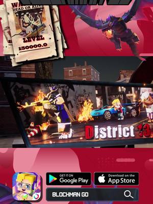 A post by @blockmangoanimate on TikTok caption: 💥Try out the new game District 13 #blockmango #game #bgdistrict13