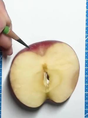 A post by @lucy_25_0 on TikTok caption: apple painting with oil pastel. #draw #painting #drawing #foryou