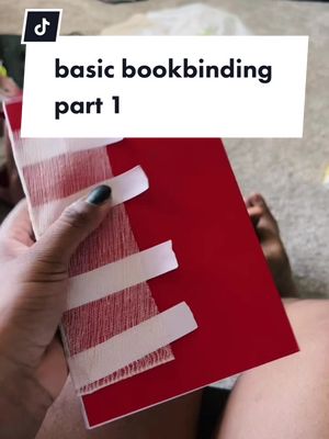 A post by @kidcorvidae on TikTok caption: WOO basic bookbinding part 1! the process isn't too difficult but it's a lot of information. i'll try my best to be informative @kidcorvidcos #bookbinding #fanfiction #fanbinding