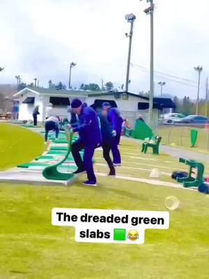 A post by @golferkingdom on TikTok caption: This is why you don’t use the dreaded green slabs 🟩 😳 #golf #golfcourse #golffails #golftok #golfing #fyp Via: Golfingkings IG