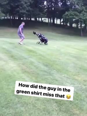 A post by @golferkingdom on TikTok caption: Tag a friend who’s most likely to do this 😂👇 Via: @thegolfingthing on IG #golf #golftok #fyp #foryou #golfer