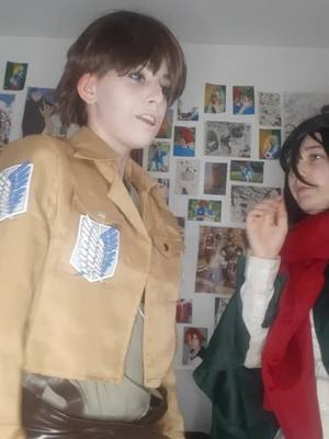 A post by @clemcosplay on TikTok caption: 🔰Eren Jaeger🔰 #eren #erenjaeger #jaeger #cosplay #snk #shingekinokyojin #attackontitans #attaquedestitans #erencosplay #erenjaegercosplay #snkcosplay #shingekinokyojincosplay #attackontitanscosplay