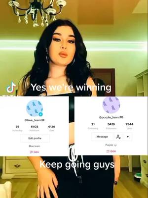 A post by @blue_team38 on TikTok caption: @purple_team70 #wearewinning #keepgoing #helpmeplease #foryoupage #foryou #blueteam #fyp @tiktok