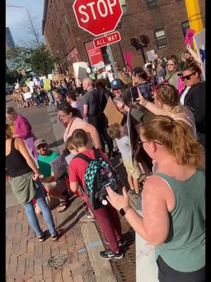 A post by @michaelashailene on TikTok caption: S/O to Duluth for SHOWING UP. We might not be currently banned, but if we go down then we go down together ladies. 💪🏼 #roevwade #prochoice #westandtogether #healthadepopit #womensrights #abortionishealthcare #mybodymychoice