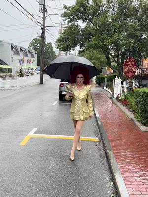 A post by @thetinaburner on TikTok caption: Rain on me #rainonme #rainonmechallange #rainonmedance #tinaburner #rupaulsdragrace #rain #singinginpublic #provincetownmassachussets #ptown #workinghard  @Pilgrim House Ptown