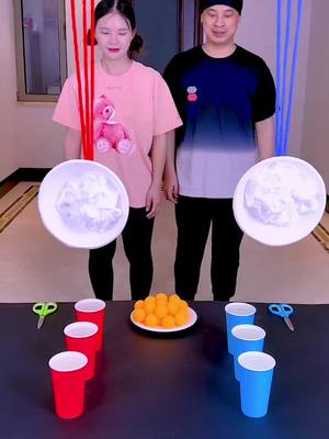 A post by @china_fmaily on TikTok caption: The challenge of playing table tennis is so exciting. Call your good friends to join us#funny #Party Game Challenge#Playing table tennis challenge