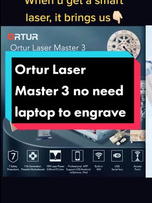 A post by @laseramazing on TikTok caption: Ortur laser master 3 with smart APP no need laptop#ortur #fyp #laserengraver #laserengraving #lasercut #DIY #diyproject #olm3 #power