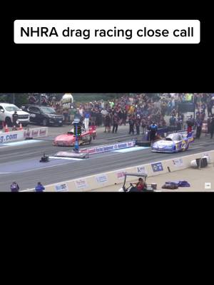 A post by @dalecreasyracing on TikTok caption: Every new camera angle makes us more thankful that everything ended up okay #nhra #nhradragracing #funnycar #closecall #cars #nitro