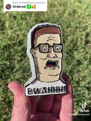 A post by @freshiesbyturtle on TikTok caption: Reply to @deadheadc Thank you so much for your order! Heres Hank Hill! #kingofthehill #hankhill #bwahhh #HowTo #carfreshies #fypシ