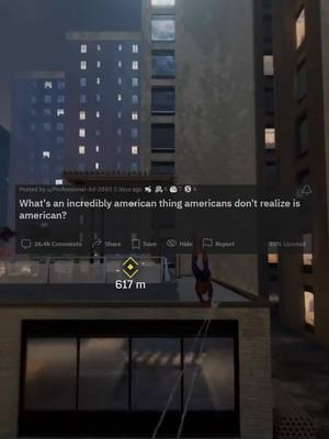 A post by @reddition on TikTok caption: Whats an incredibly american thing that americans dont realise is american? 🇺🇸 #usa #reddit #america #uk #fyp #askreddit #reddition