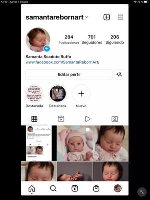 A post by @samantascaduto on TikTok caption: My 2 intagram accounts: samantarebornart (artist profile).  And. rebonsmum (for share my collection and enjoy with others collectors) You can full me 😍. #rebornmummy #rebornbaby #reborn #reborncommunity #reborndoll