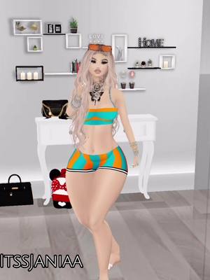 A post by @itssjaniaa on TikTok caption: This was smooth 💙🧡 #janiadanielle #imvu #imvutiktoker #imvutiktok #PlutoTVIsFree #imvyfyp #fyp #imvuviral #imvupregnancy