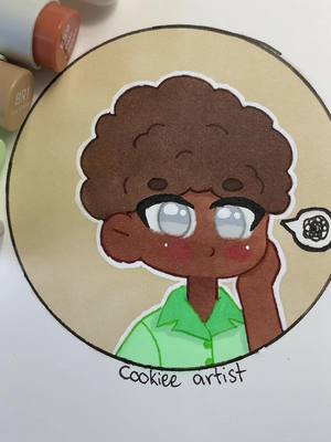 A post by @cookiee._.artist on TikTok caption: I FINALLY FINISH MY WHOLE SKETCHBOOK PAGE!!! I can finally rest (★＞U＜★) #sketchbook #fyp #artistsoftiktok #artfyp #traditionalart #oc #cookieeartist #drawing #coloring #chibiart #ohuhumarkers #artstyle #chibiartist #artskills #artwork #sketchbookpage #fypage #foryou #boy #markers #satisfying #artistloftmarkers #chibi #artistontiktok #art4life