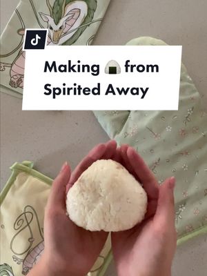 A post by @theellacheng on TikTok caption: Making ongiri 🍙  from Spirited Away with @boxlunchgifts #BLxStudioGhibli #BLSponsored #StudioGhibli #SpiritedAway #animefoodscene