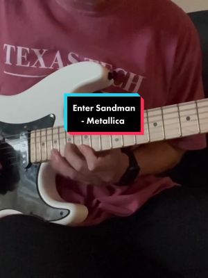 A post by @notgarrisonatall on TikTok caption: Enter Sandman - Metallica‼️put as much wah on as possible for Kirk #fyp #foryoupage #guitar #guitartok #PrimeDayDreamDeals #music #metallica #entersandman #guitarsolo #cover #kirkhammett