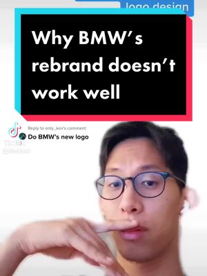 A post by @ericysin on TikTok caption: REPOST—Maybe I was a bit tooo harsh in retrospect, but I still think its mid at best. @bmw #design #logodesign #branding #brand #artschool #rebrand #designer #graphicdesigner #type #logo #hulu #branddesign #designtok