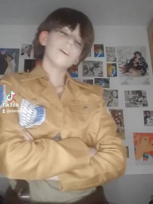 A post by @clemcosplay on TikTok caption: 🔰Eren Jaeger🔰 #eren #jaeger #erenjaeger #erenjaegercosplay #erencosplay #jaegercosplay #cosplay #snk #snkcosplay #attackontitan #attackontitancosplay #attaquedestitans #attaquedestitanscosplay #shingekinokyojin #shingekinokyojincosplay