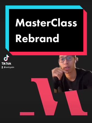 A post by @ericysin on TikTok caption: REPOST—@MasterClass rebrand was pretty good and also holds up well still, two years later. #design #logodesign #branding #brand #artschool #rebrand #designer #graphicdesigner #type #logo #hulu #branddesign #designtok