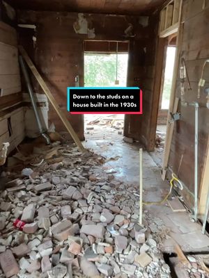 A post by @benbuyshouses on TikTok caption: What it looks like down to the studs on a 1930s house #realestate #ShowUrGrillSkillz #houston #realestateinvestor #realestateinvesting #wholesalingrealestate #wholesaling #entrepreneur