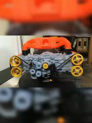 A post by @sharksharkbom on TikTok caption: beautiful machine-3D printed horizontally opposed engine#DIY #beautifulmechanism #machine #smart #toy #rc #hacks #LearnOnTikTok #asmr #oddlysatisfying #viral #fyp #foryoupage #foryou