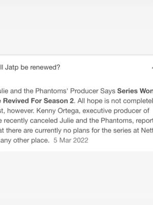 A post by @jatp4xlife on TikTok caption: You weren’t down for forever and it’s fine💔 #julieandthephantoms #savejatp #fyp #netflix