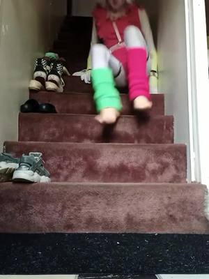 A post by @weownaplayer13 on TikTok caption: #stitch with @mango_spams3 sliding down the spiral staircase 📶 #fyp #cute #gay #comedy #community #tiktok