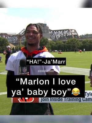 A post by @bengalsdrake on TikTok caption: This is so funny😂 #bengals #jamarrchase #fyp #marlonhumphrey #foryoupage #foryou