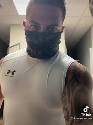 A post by @the_pocket_cop on TikTok caption: Who’s got the eye!? #pocketprotectors #maskedcop #safishingco #trainingmask3 #roadtoSWAT @trainingmask @brooksrunning